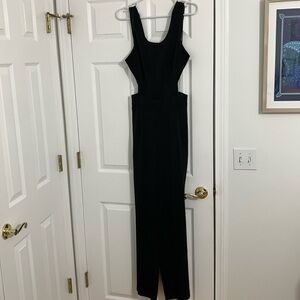 Sz 6 Express Black Jumpsuit with Open Back and Cut Outs